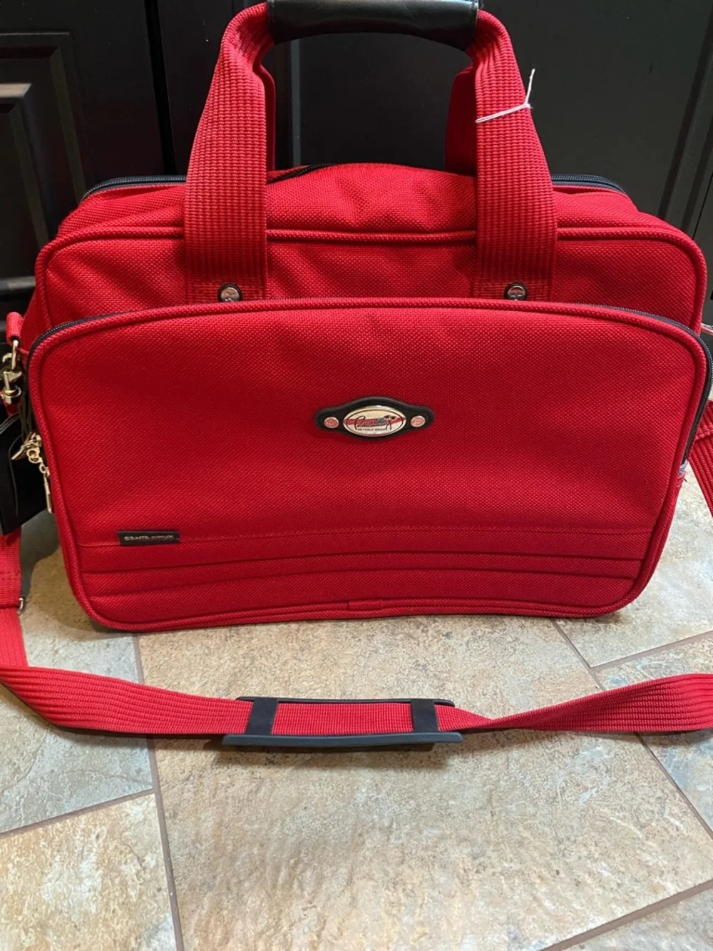 Samsonite Red Laptop Bag with Shoulder Strap